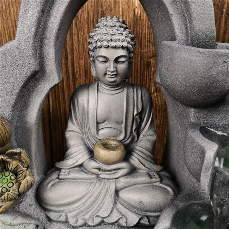 Indoor Air Humidifier With LED Light Lucky Feng Shui Buddha Statue