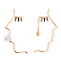 2019 Korean Fashion Jewelry Gold Color Alloy Face Dangle Earrings