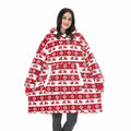 Oversized Hoodie Blanket With Sleeves Sweatshirt Plaid Winter Fleece For Women